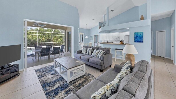 Living area - Salty Sands - walk to Manasota Beach pool home (Englewood)