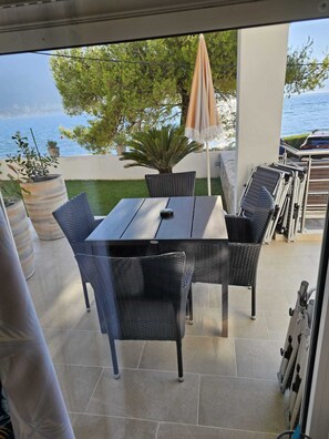 Superior Apartment, 1 Bedroom, Sea View | Terrace/patio - Waterfront Apartment Petrovina (Kotor)