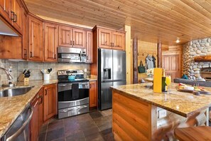 Fridge, microwave, oven, stovetop - Abode at Black Bear #206, private hot tub, pool & gym, Deer Valley (Park City)