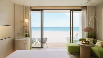 Room, 1 King Bed, Beachfront (Mirage) | Hypo-allergenic bedding, minibar, in-room safe, laptop workspace
