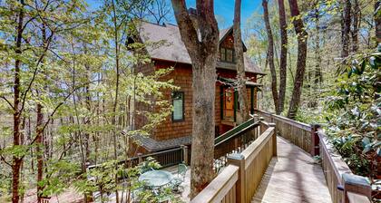 Luxe home overlooking Blue Valley & a stream with elevator & designer interior