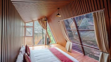 全景小木屋, 山景 | 1 間睡房、房內夾萬、遮光窗簾/窗簾、隔音