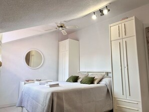 1 bedroom, iron/ironing board, bed sheets