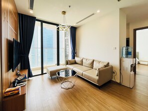 Standard Apartment, 2 Bedrooms, Kitchen, Lake View | Premium bedding, pillowtop beds, in-room safe, individually decorated - Mira Housing- Vinhome Skylake Luxury Apartment  (Hanoi)