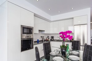 Microwave, dishwasher, coffee/tea maker