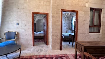 Deluxe Quadruple Room, Garden View | 1 bedroom, Egyptian cotton sheets, premium bedding, desk