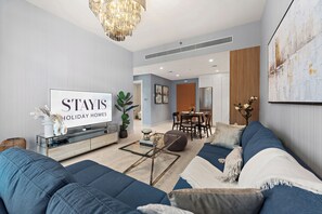 Luxury Apartment | Living area - Stayis-Emaar Beach front View 1 BR suite (Dubai)