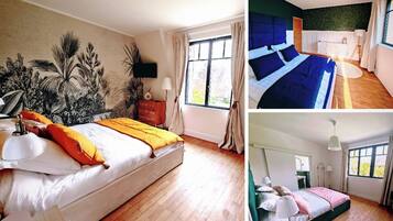 3 habitaciones, cuna de viaje, wifi gratis y ropa de cama