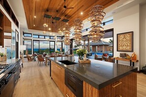 Fridge, microwave, oven, stovetop - Dramatic New Kukui'ula Estate: Dazzling Style + Seaviews + Unique Pool & Spa (Koloa)