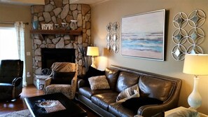 TV, fireplace, offices