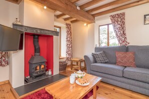 Smart TV, fireplace - A traditional Stable Conversion With Views Of Eryri (Snowdonia) From The Hot Tub | Stablgoch (Penrhyndeudraeth)