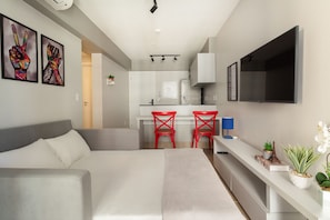 Apartamento | 1 quarto, roupas de cama antialérgicas, espaço de trabalho para notebook