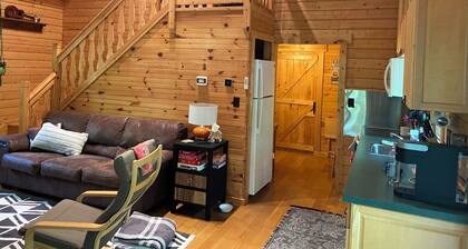 Beautiful cabin in the woods.