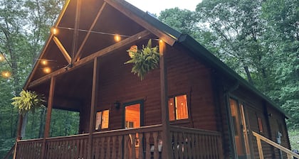 Beautiful cabin in the woods.