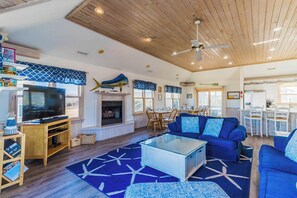 TV, fireplace, video games, DVD player - Oceanside Duck home w/ heated pool, hot tub, & community amenities! (Duck)