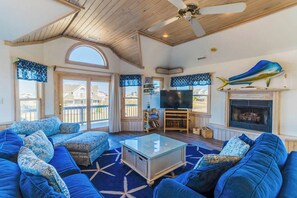 TV, fireplace, video games, DVD player - Oceanside Duck home w/ heated pool, hot tub, & community amenities! (Duck)
