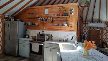 Fridge, oven, stovetop, dishwasher
