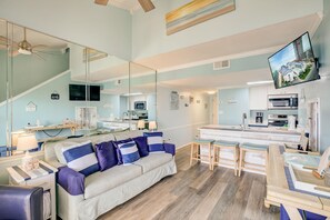 Leilighet, 1 kingsize-seng med sovesofa (Sugar Beach 301) | Oppholdsområde