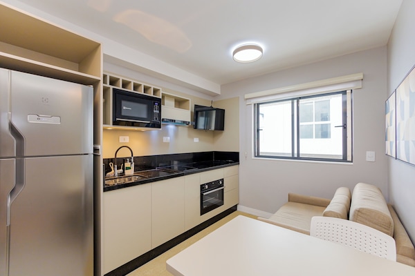 Apartment | Private kitchen | Microwave, stovetop, cookware/dishes/utensils