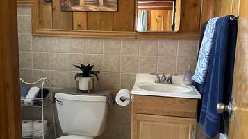 Shower, towels, soap, shampoo