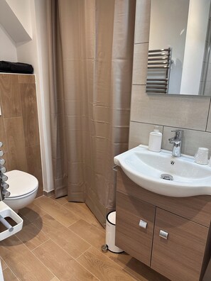 Shower, hair dryer, towels, soap - Studio Vieille Ville de Corte! Au Cœur de Tout, Parking (Corte)