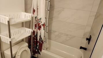 Eco-friendly toiletries, towels, soap, shampoo