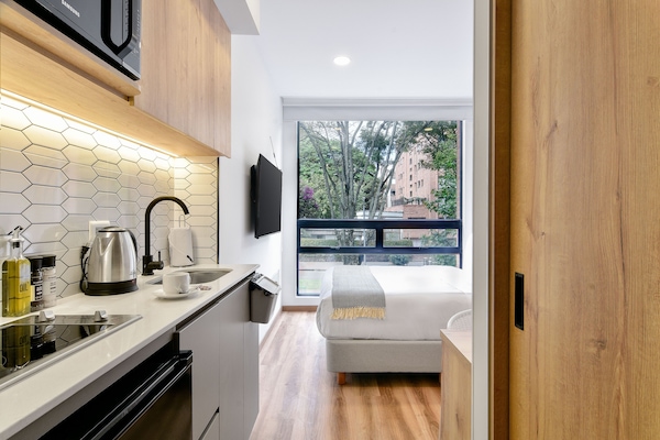 1 habitación y ropa de cama de alta calidad