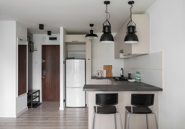 Fridge, oven, stovetop, dishwasher