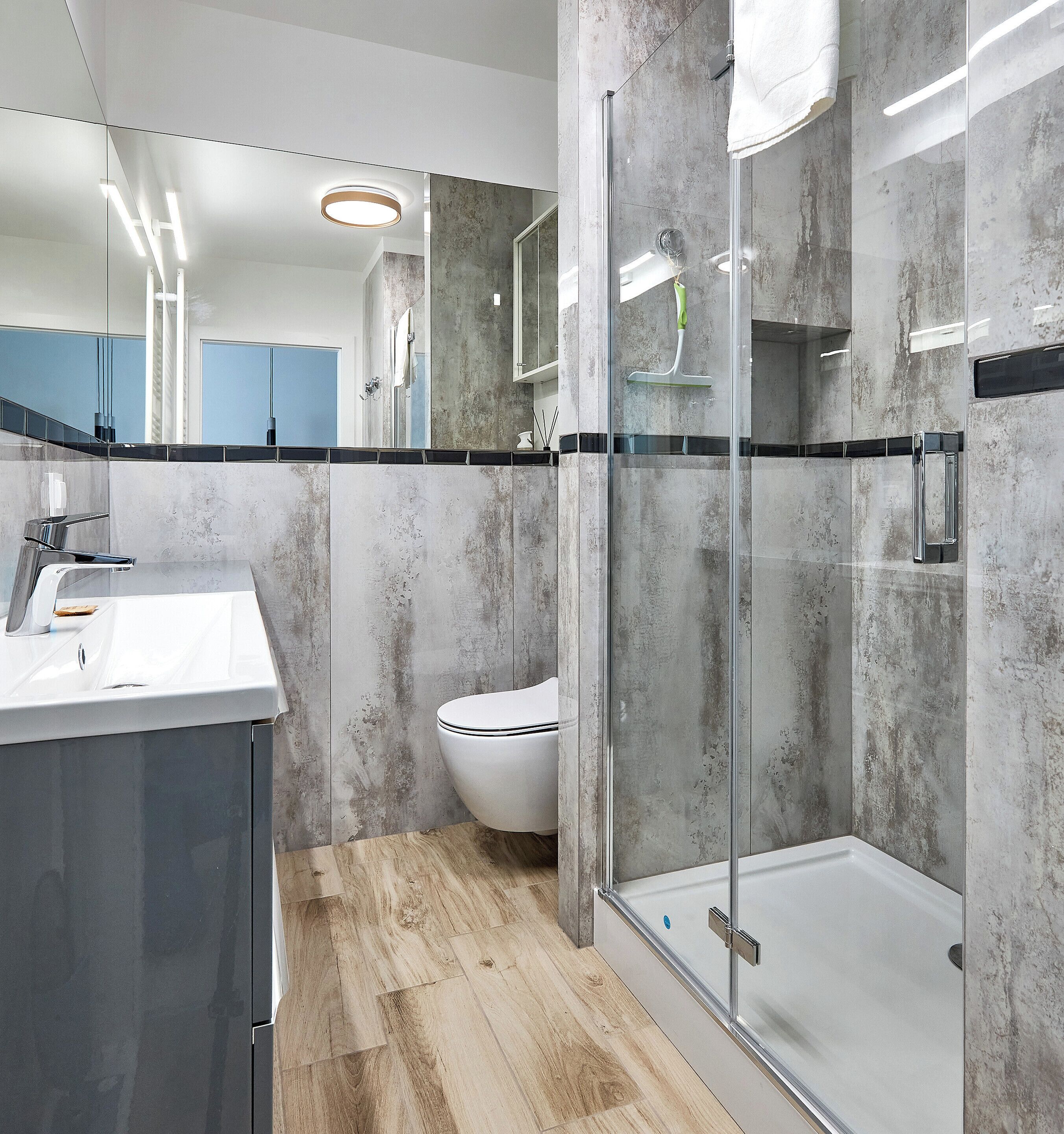 Douche, serviettes fournies