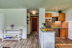 Fridge, microwave, oven, stovetop - Garden View Montana, Argentière (Chamonix), France (Argentière (Chamonix))