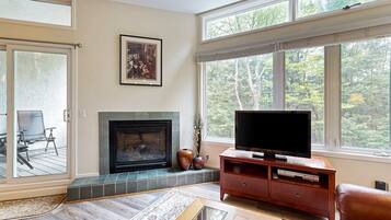 TV, fireplace, foosball, table tennis
