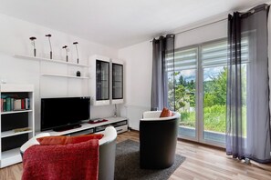 Televisión y chimenea 