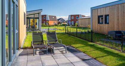 Modern Chalet With Beautiful Terrace, in Friesland