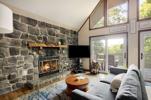 TV, stereo, offices - Dog-Friendly Chalet w/Hot Tub, Fire Pit & Deck (Berkeley Springs)