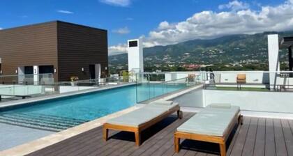 Cozy apartment in new Kingston w/rooftop pool, super close to A/C Marriott.