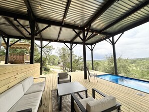 Outdoor dining - Spring Break |Riverfront, Views, Hot Tub (Spring Branch)