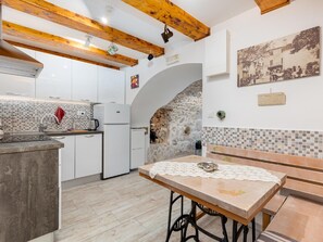 Apartment | Private kitchen | Electric kettle, toaster, highchair
