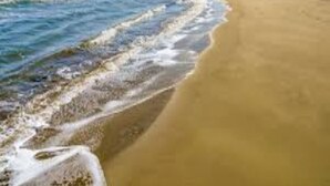 A beach with a sandy shore and waves. - Villa With Garden, in a Holiday Park (Idskenhuizen)
