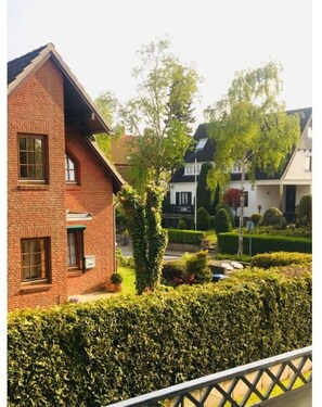 Traditional homes line the quiet neighborhood streets.