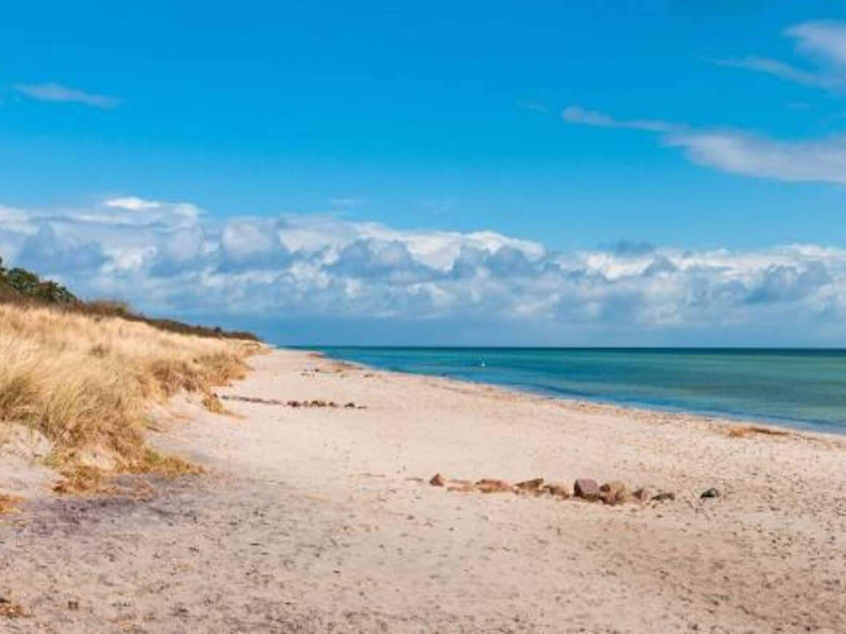 A beach with clear skies and calm waters.