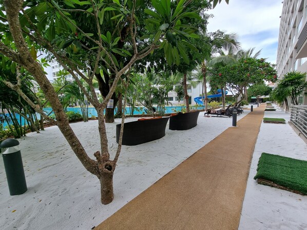 Outdoor banquet area