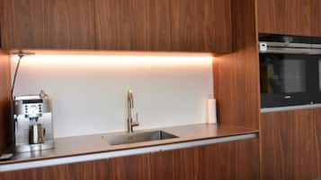 Villa | Private kitchen | Oven, coffee/tea maker, electric kettle