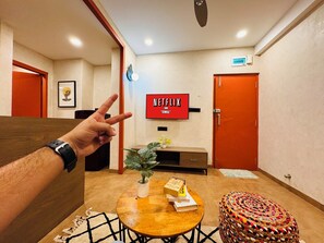 En 40-tommers LED-TV med kabel-kanaler