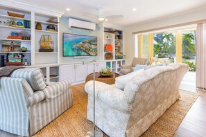 Smart TV, books, stereo, printers