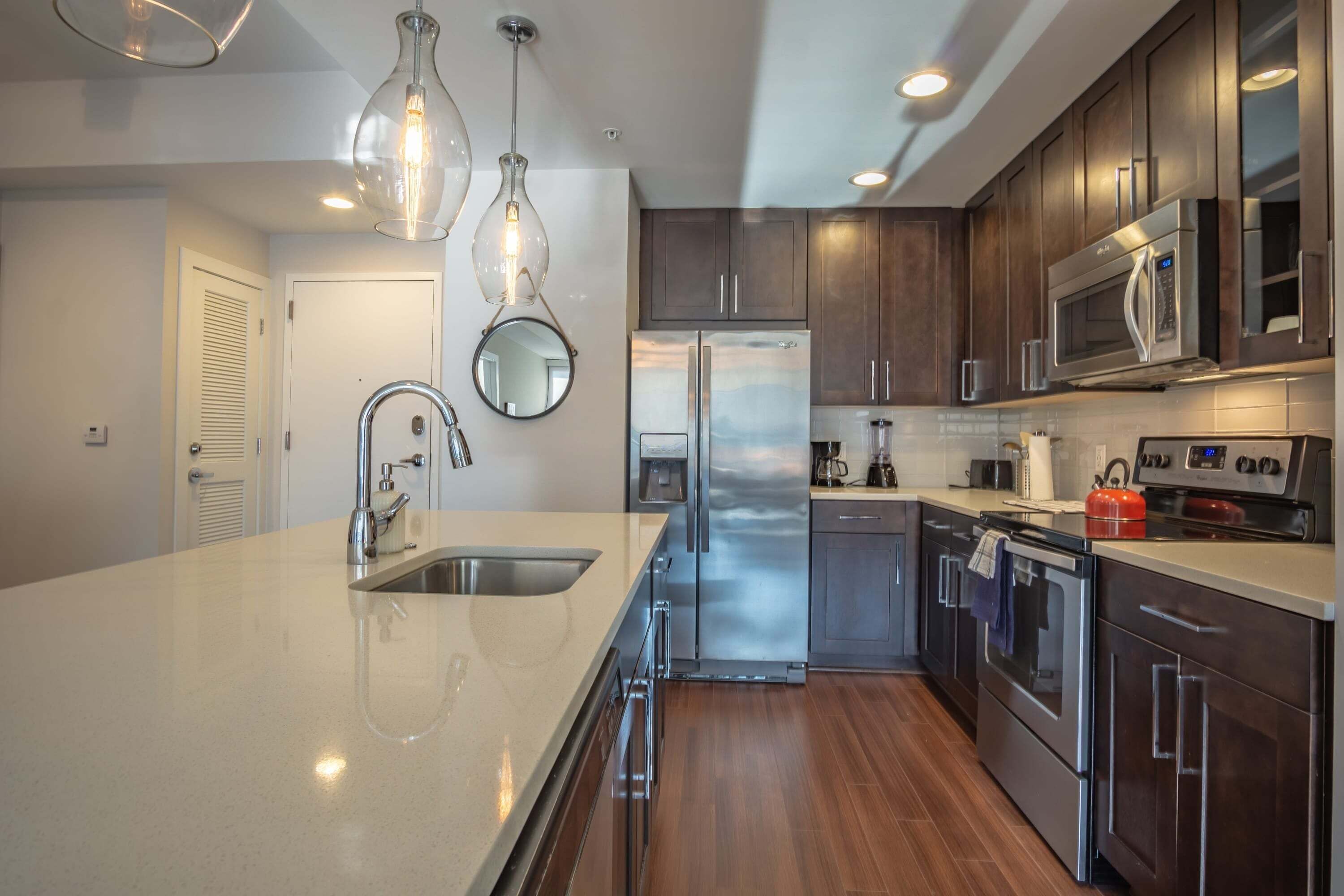 Appartement, 2 chambres | Cuisine privée | Réfrigérateur, four, cafetière/bouilloire, bouilloire électrique