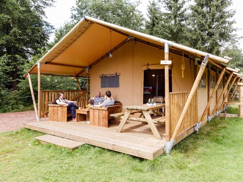 Atmospheric Glamping Tent With Bathroom in Nature