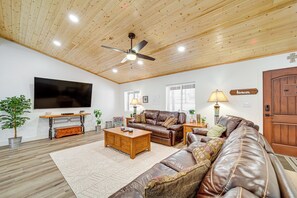 House (3 Bedrooms) | Interior - Fire Pit + Trail Access: Spacious Happy Jack Cabin (Happy Jack)