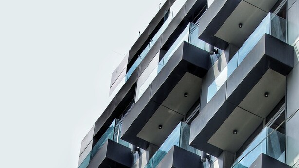 A modern building with a repeating pattern of balconies and windows. - Makhoul 310 (Beirut)
