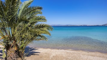 Utsikt mot strand/hav