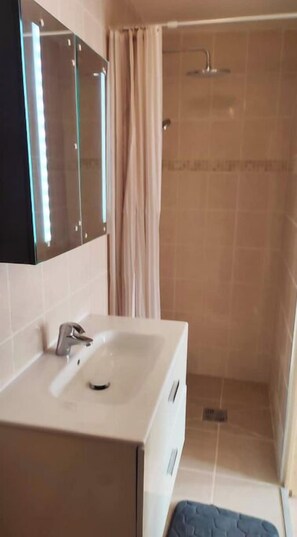 Hair dryer, soap, toilet paper